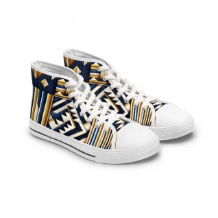 "AfroFusion Kente Kicks" - Womn's High top Sneakers