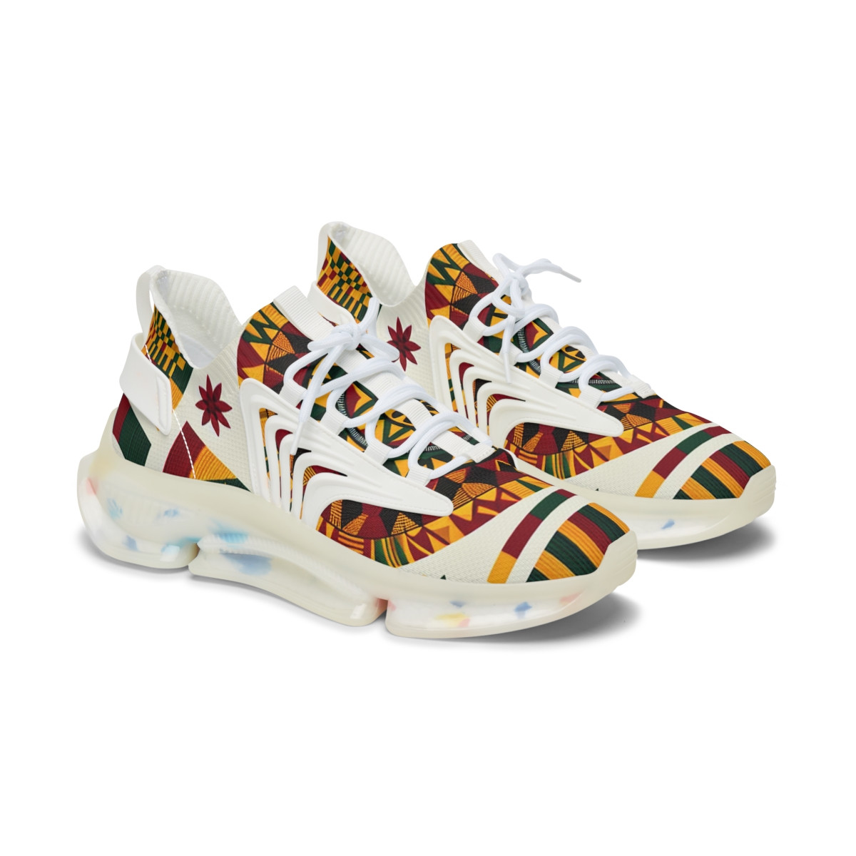 "AfroDazzle Kente Kicks" - Women's Mesh Sneaker