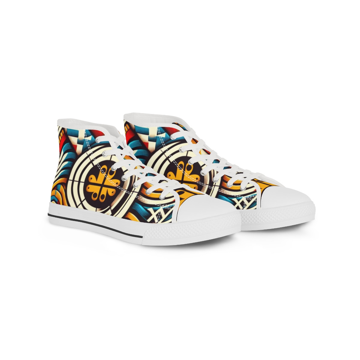 "AshantiStride: Kente Kicks" - Men's High top Sneakers
