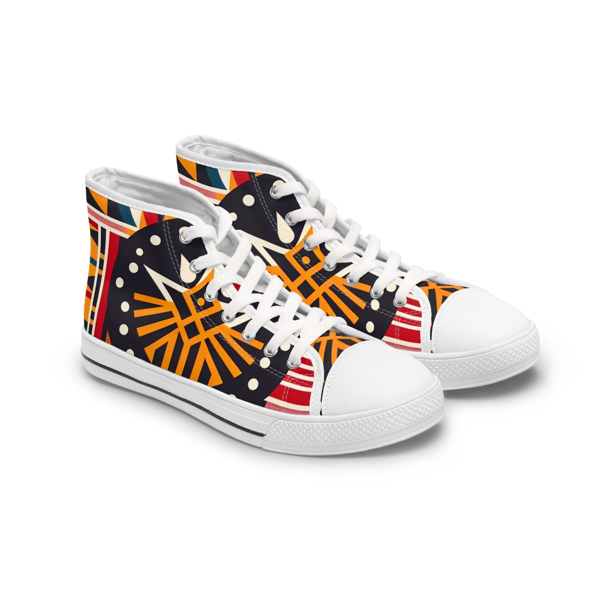 "AfroFusion Kente Kicks" - Womn's High top Sneakers