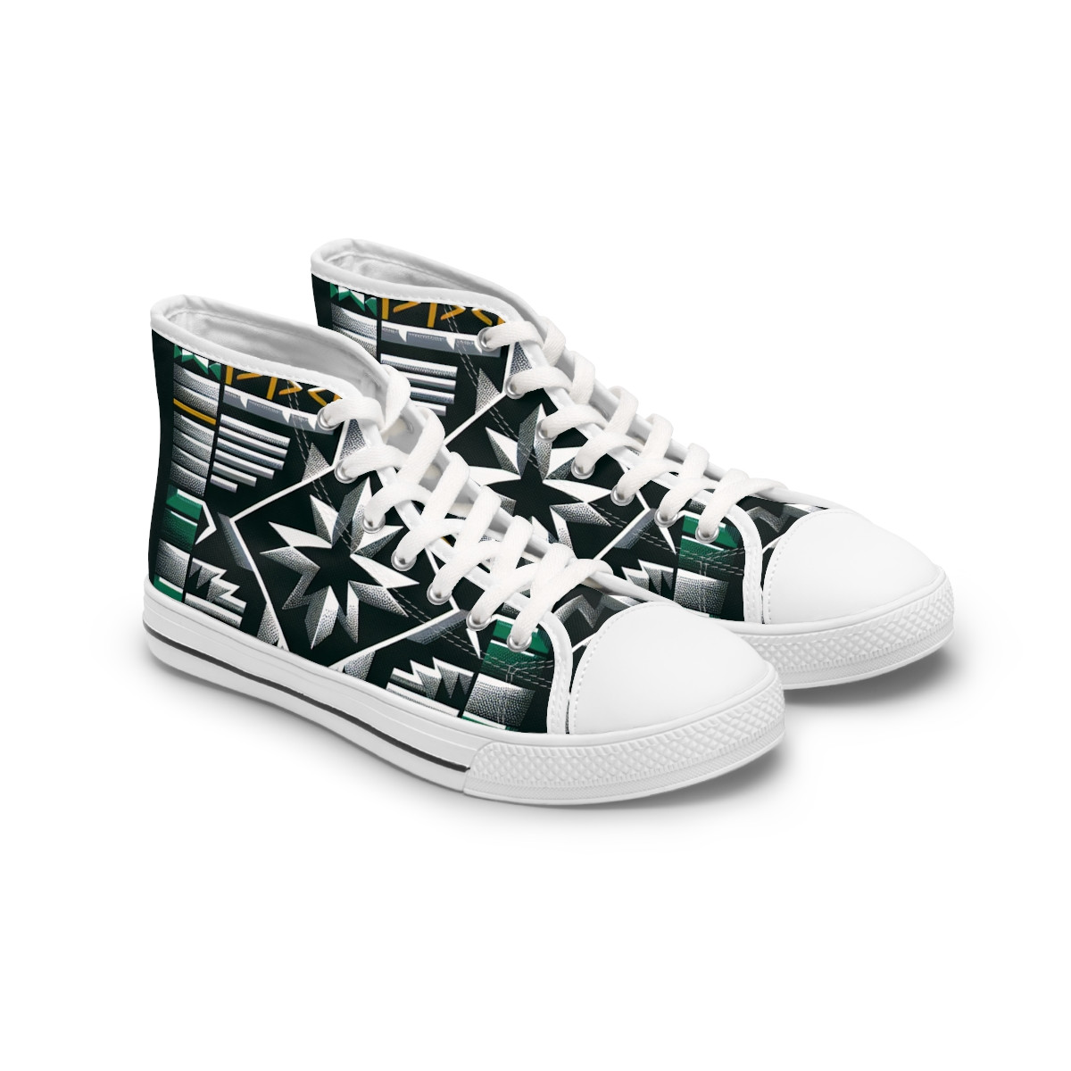 "AfroStride Vibrant Kente Kicks" - Womn's High top Sneakers