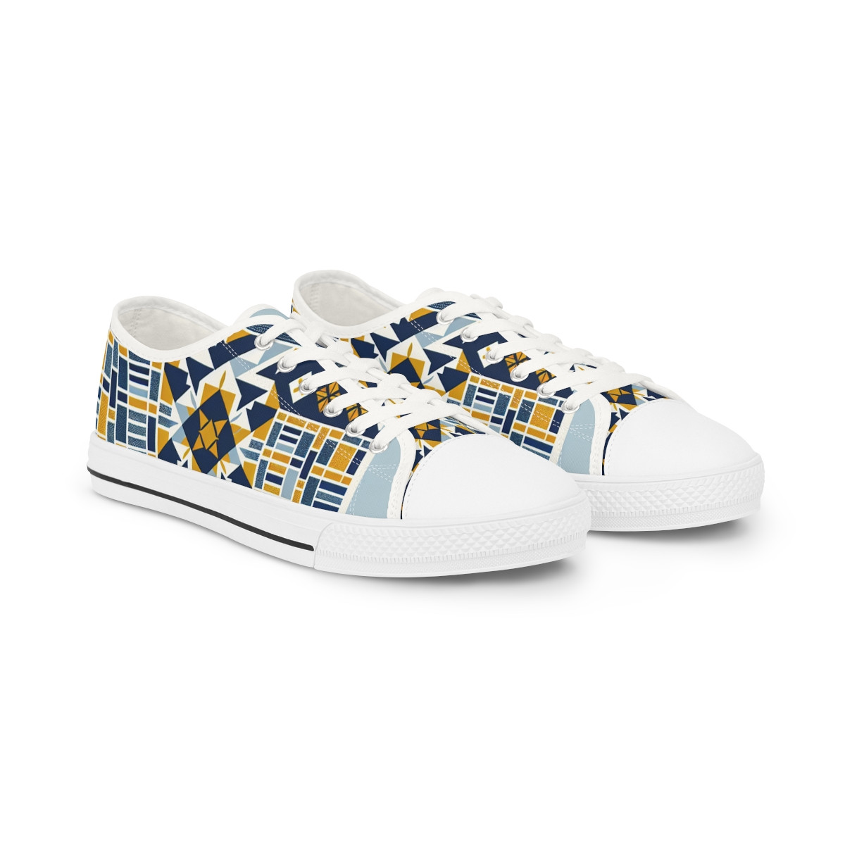 "AfroGroove Kente Kicks" - Men's Lowtop Sneakers