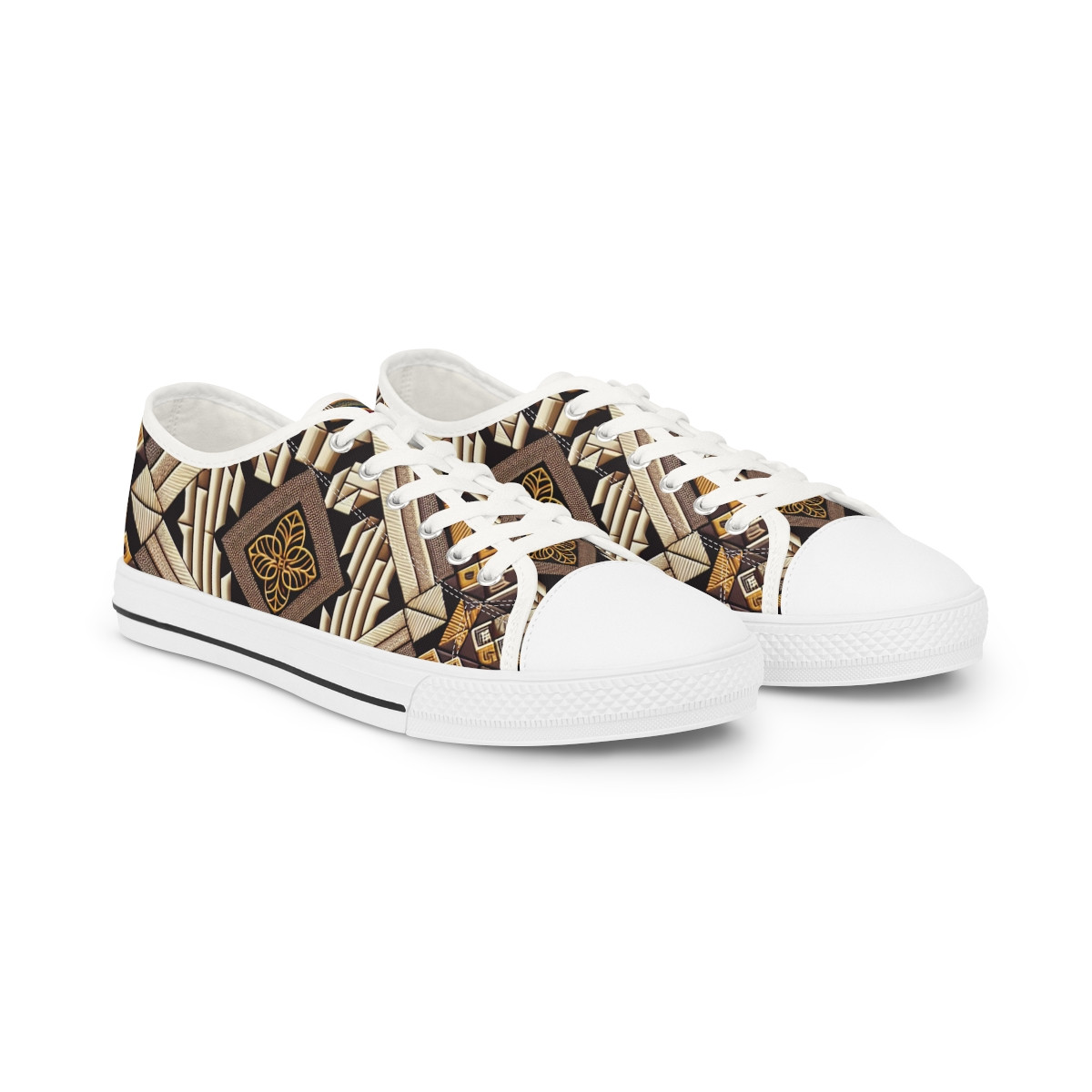 "Heritage Stride: Afro-Fusion Kente Sneakers" - Men's Lowtop Sneakers