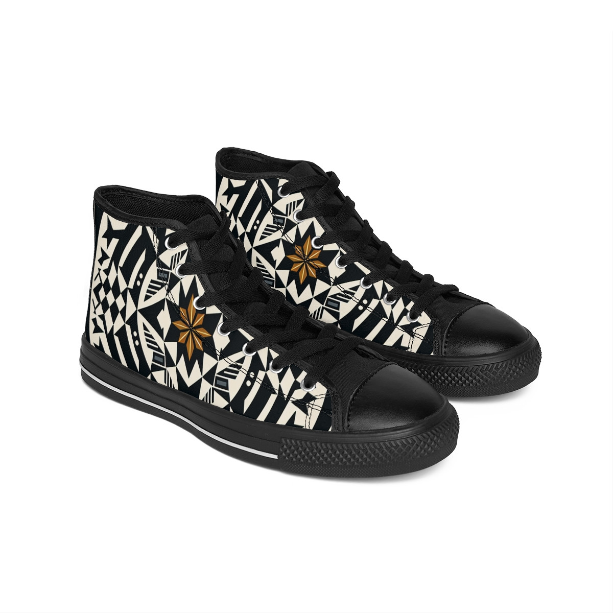 "AfroRhythm Kente Kicks" - Women's Classic Sneakers
