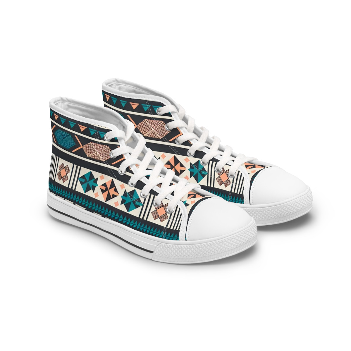 "Afrisole Essence: Kente Kicks" - Womn's High top Sneakers