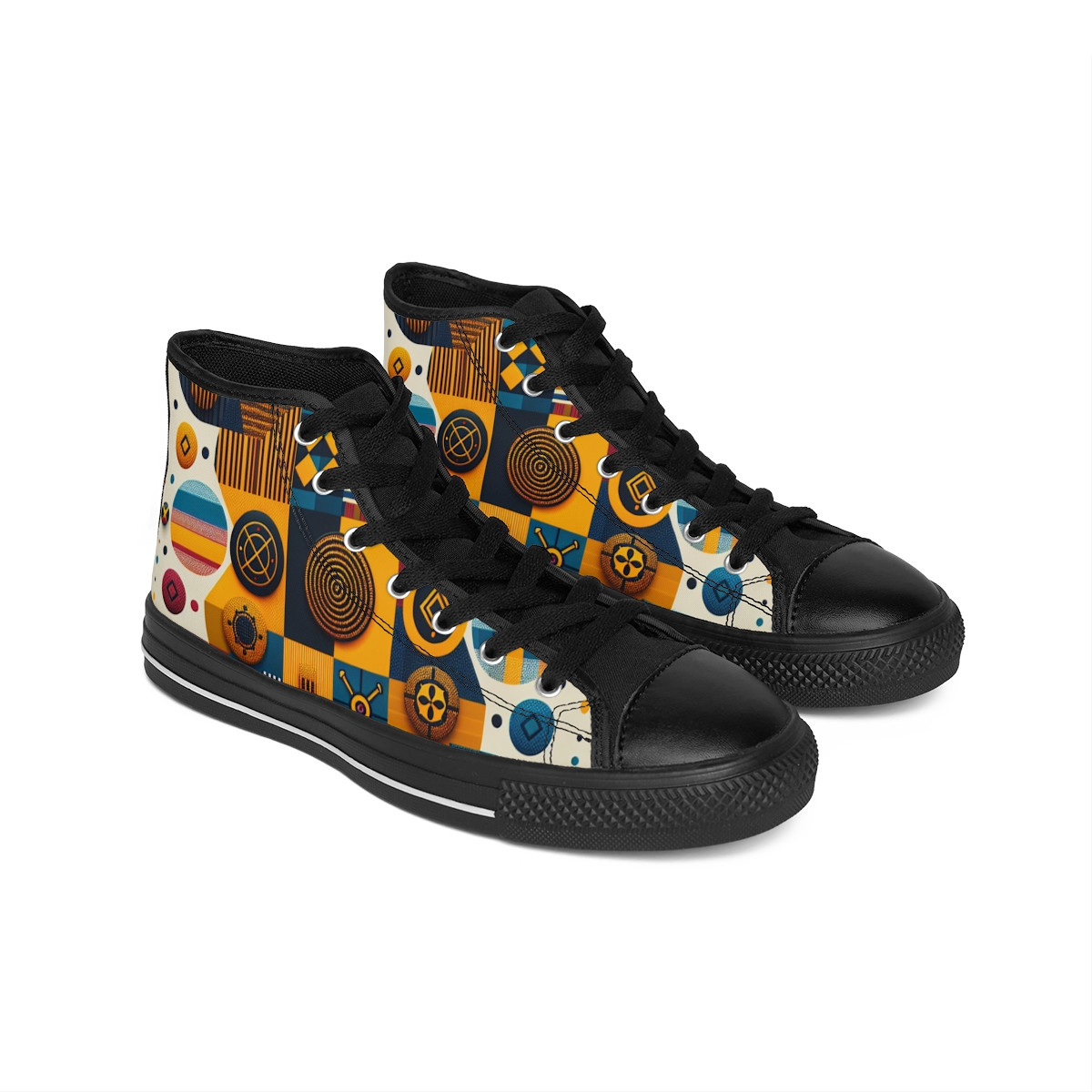 "AfroStride Royalty Kente Kicks" - Men's Classic Sneakers