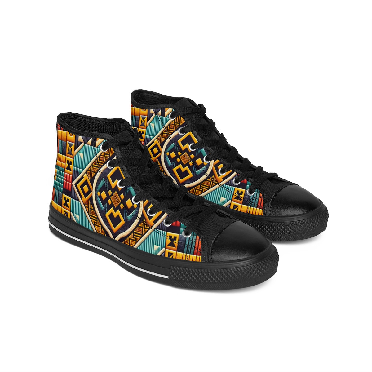"AfroFusion Kente Kicks" - Men's Classic Sneakers