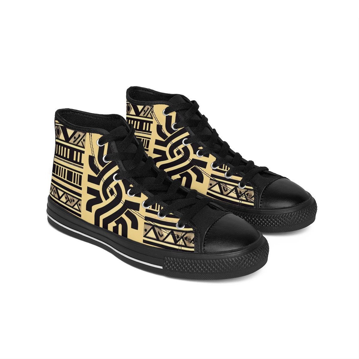 "Heritage Stride: Kente Artistry Sneakers" - Women's Classic Sneakers