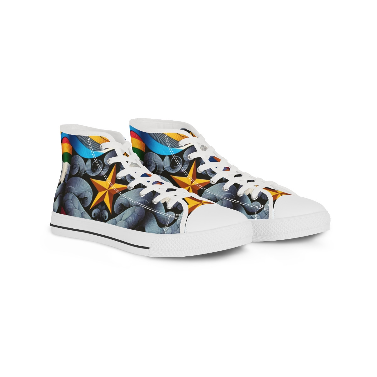 "AfroFusion Kente Kicks" - Men's High top Sneakers