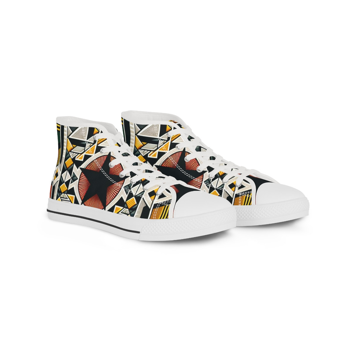 "AfroElegance Kente Kicks" - Men's High top Sneakers