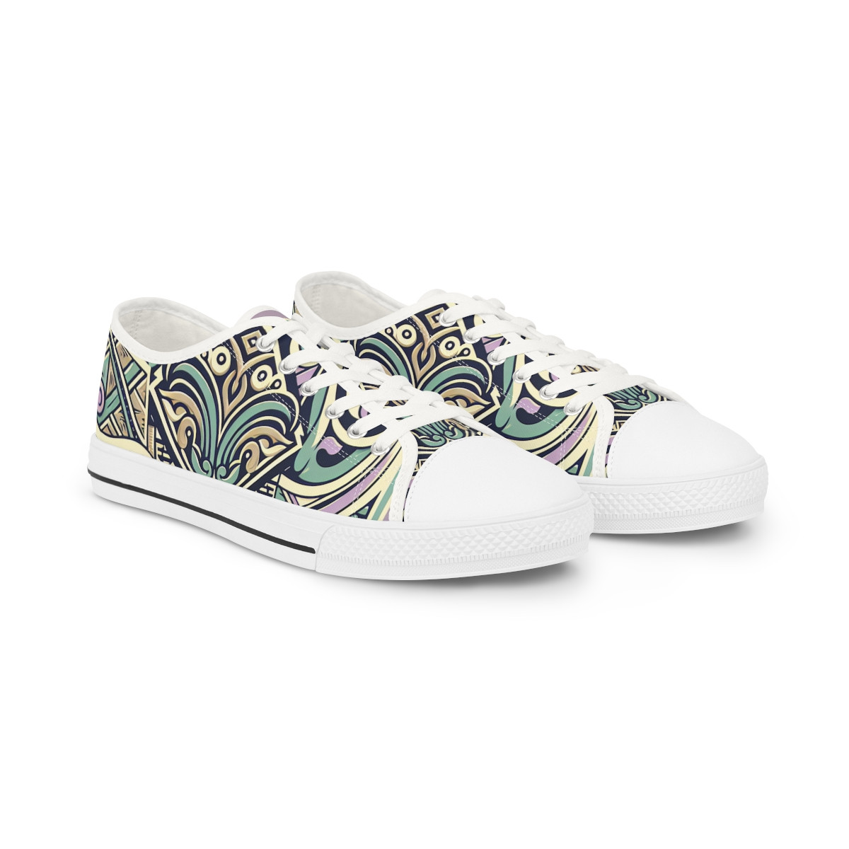 "Kente Kicks: Afro Luxe Sneakers" - Men's Lowtop Sneakers