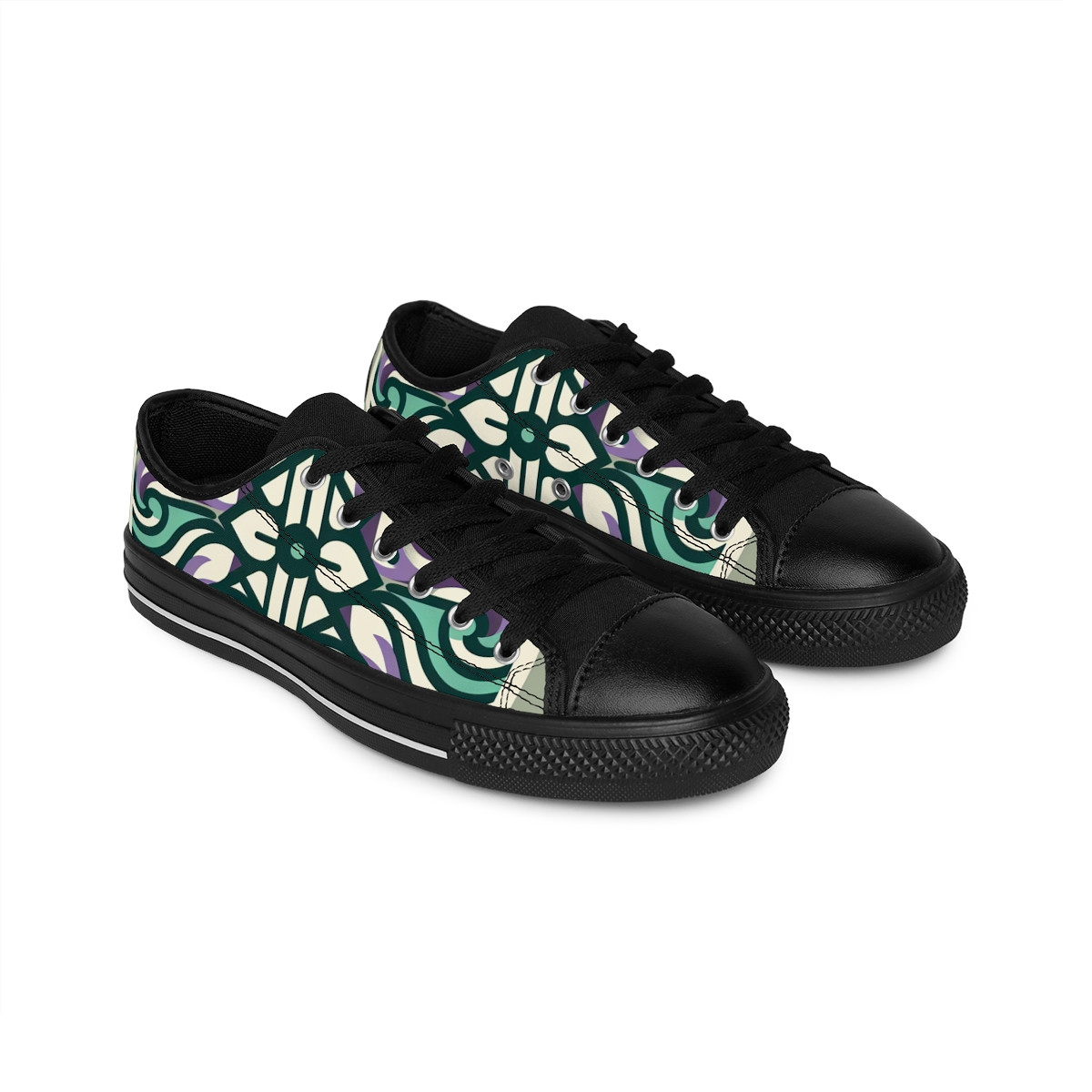 "AfroStride: Kente Kaleidoscope Sneakers" - Women's Sneakers