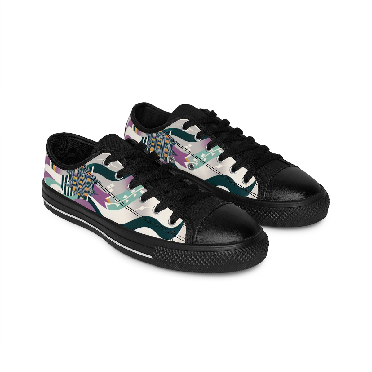 "AfroFusion Kente Kicks" - Women's Sneakers