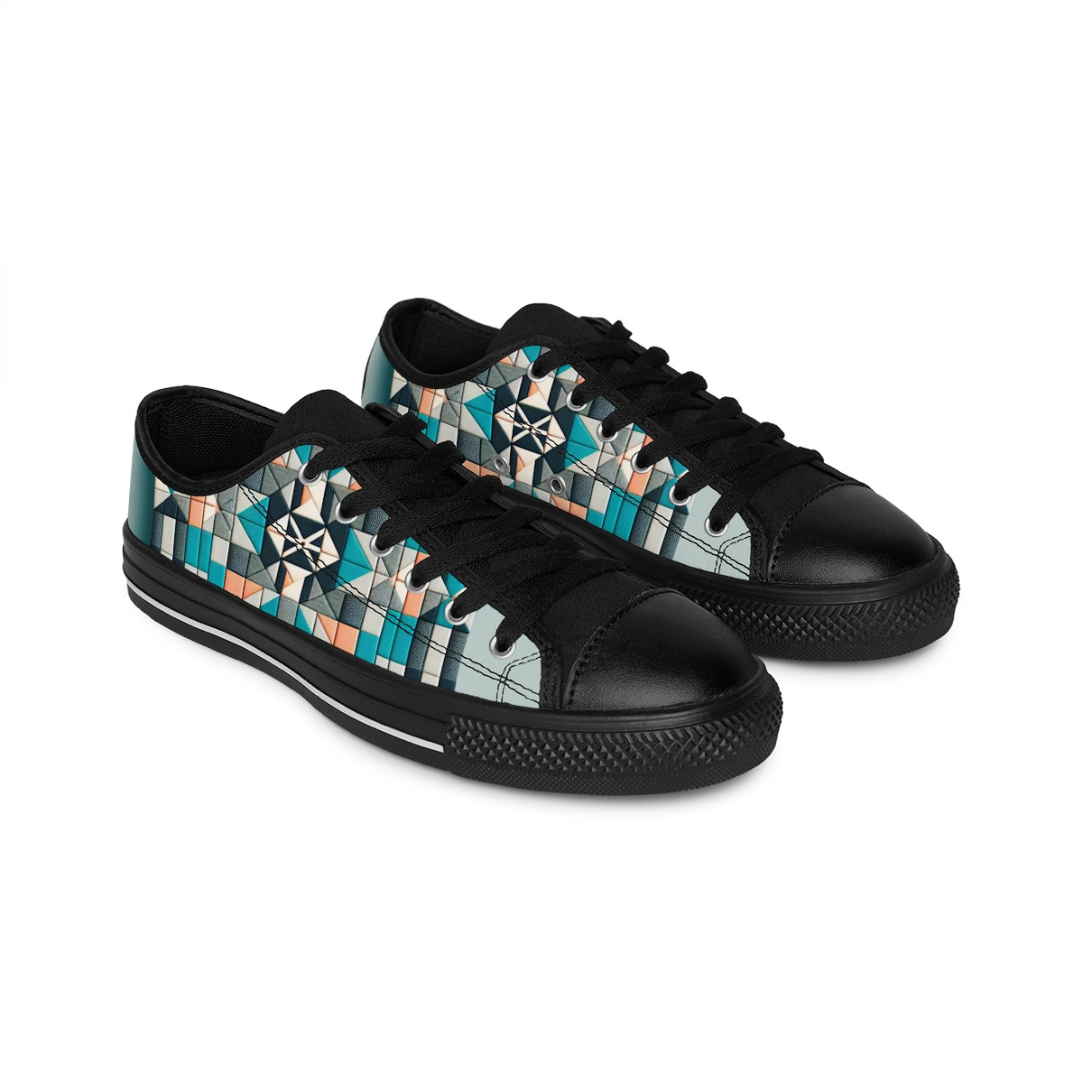 "AfroEclipse Kente Kicks" - Women's Sneakers
