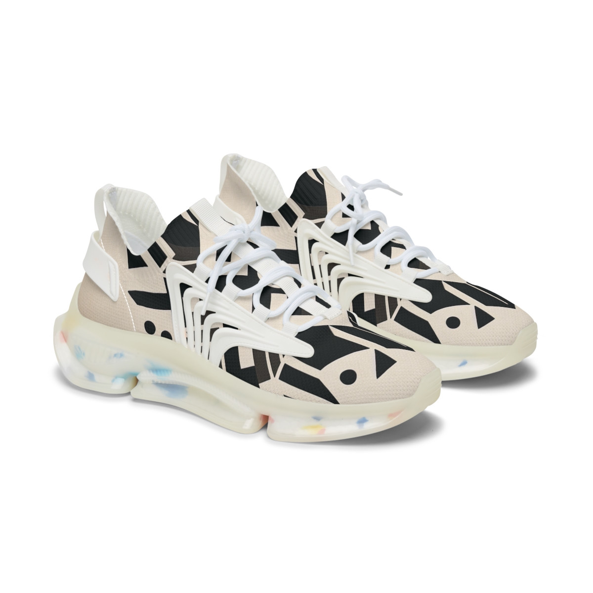 "AfroPride Stride: Kente Kaleidoscope Sneakers" - Women's Mesh Sneaker