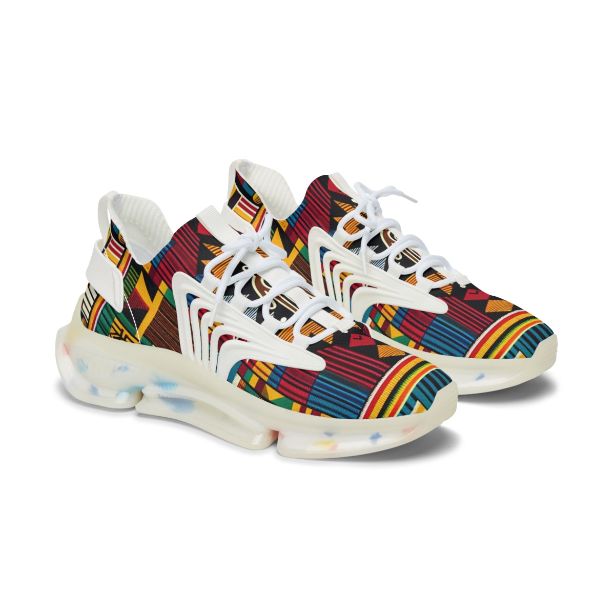 "AfroStride Kente Kicks" - Women's Mesh Sneaker