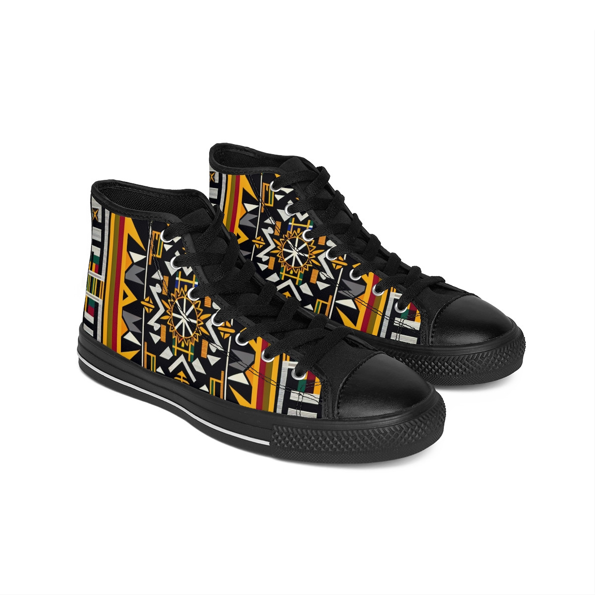 "AfroStride Kaleidoscope Kicks" - Women's Classic Sneakers