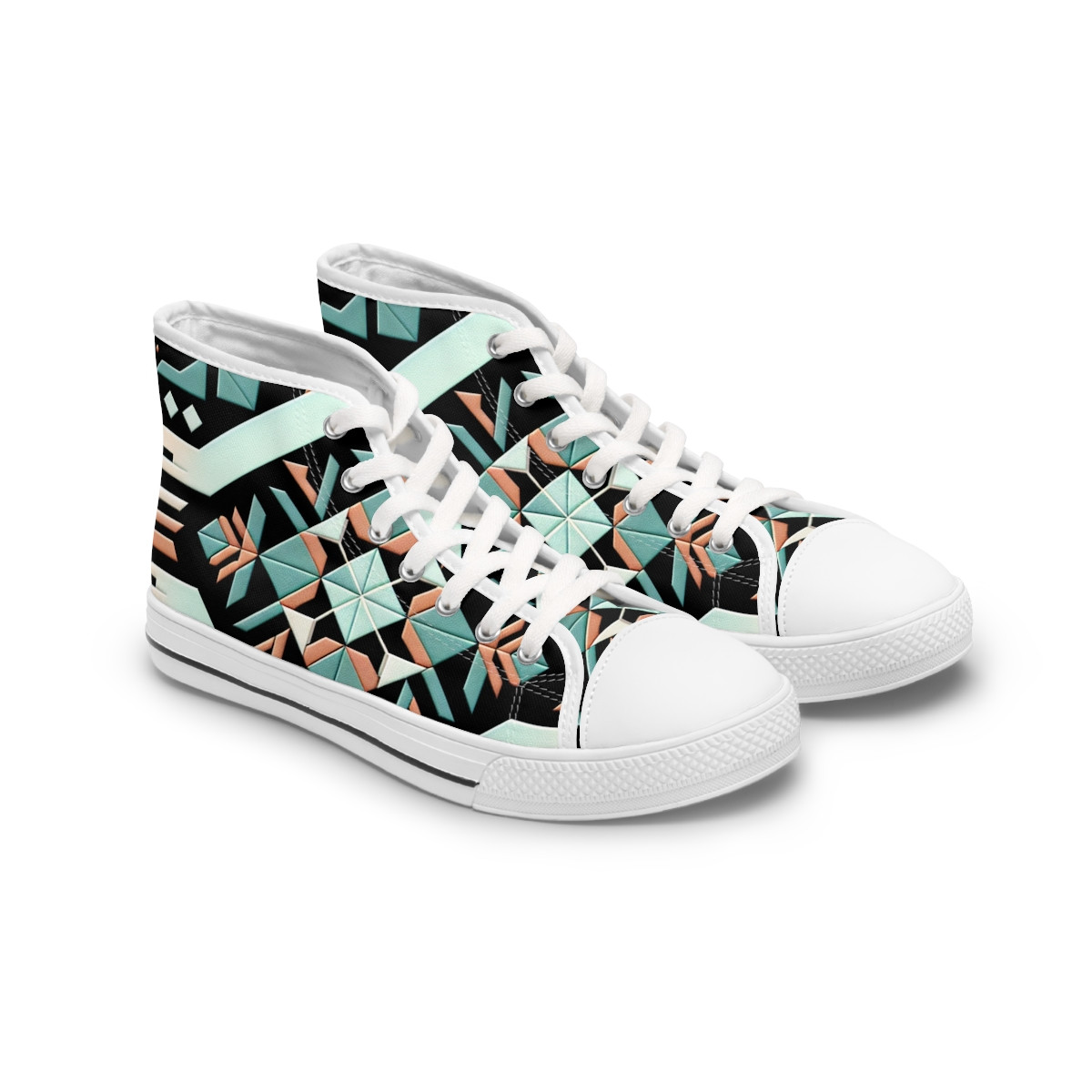 "Kente Kaleidoscope Kicks" - Womn's High top Sneakers