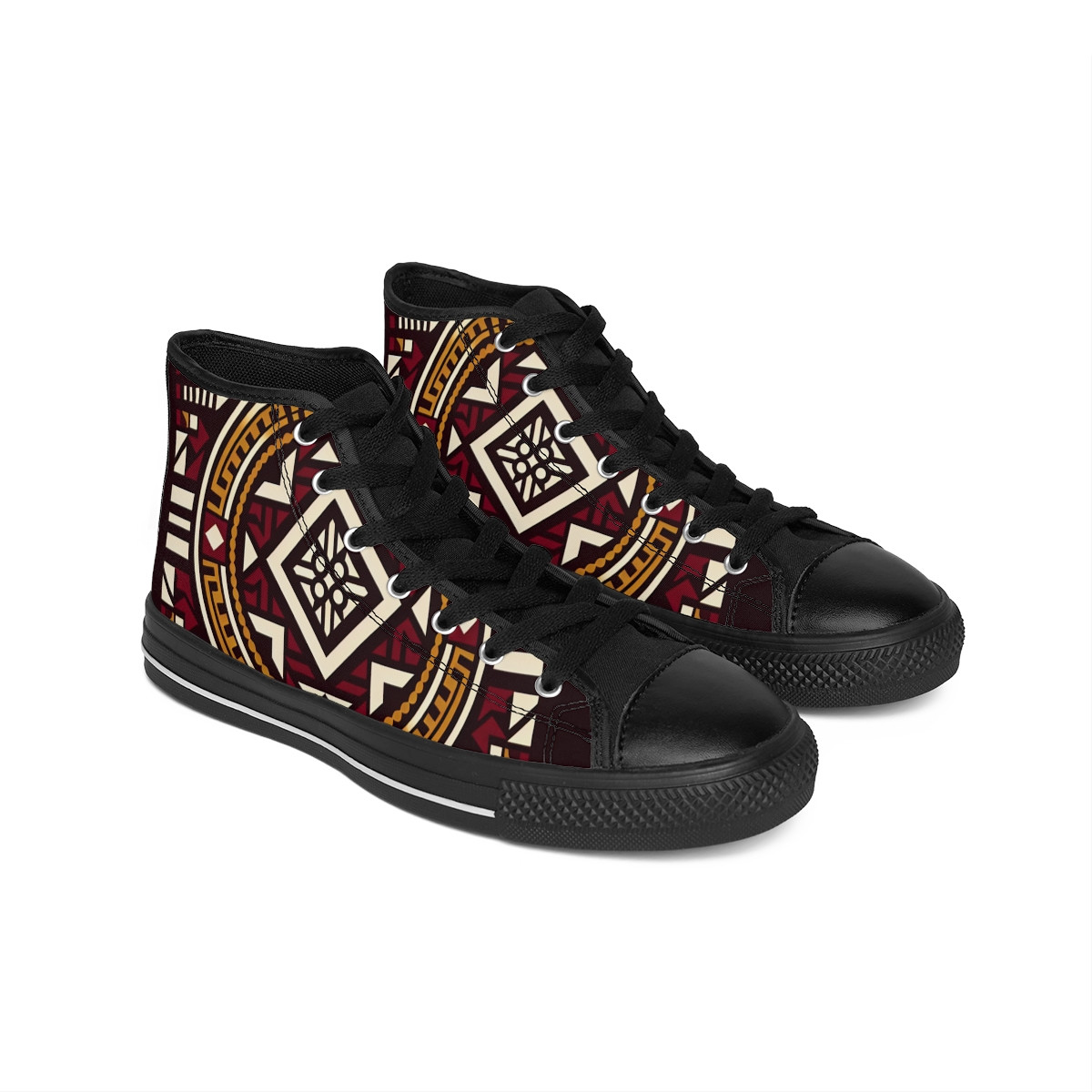 "Kente Kaleidoscope Kicks" - Women's Classic Sneakers