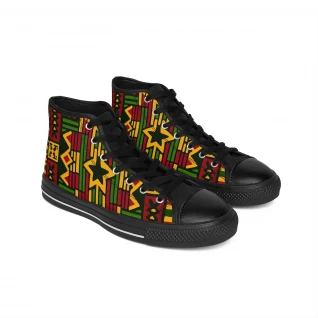 "Kente Kicks: AfroFusion Footwear" - Women's Classic Sneakers