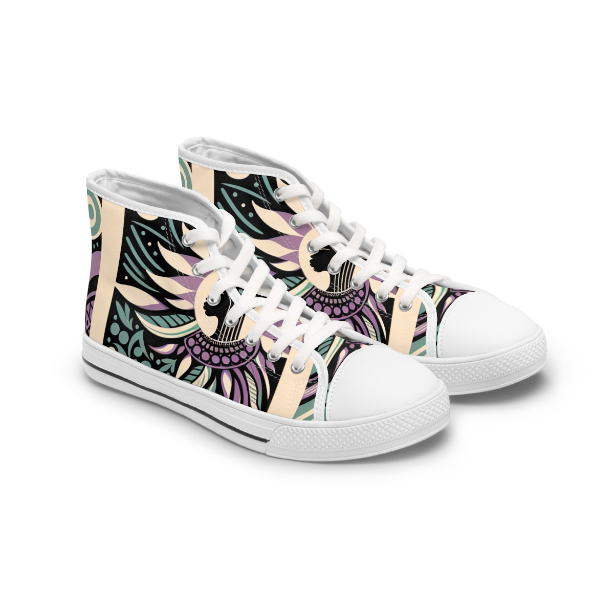 "AfroFusion Kente Kicks" - Womn's High top Sneakers