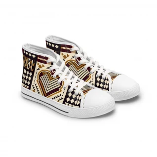 "AfroStride Kente Kicks" - Womn's High top Sneakers