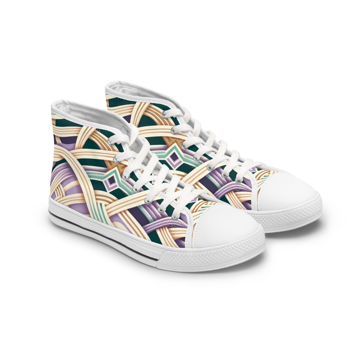 "AfroFusion Kente Kicks" - Womn's High top Sneakers