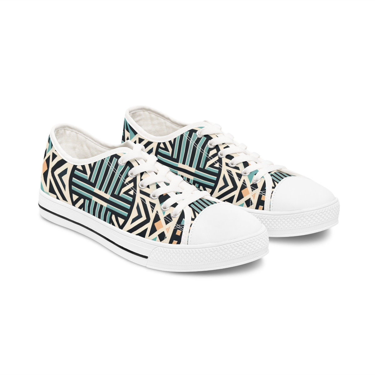 "AfroStride Kente Kicks" - Women's Lowtop Sneakers