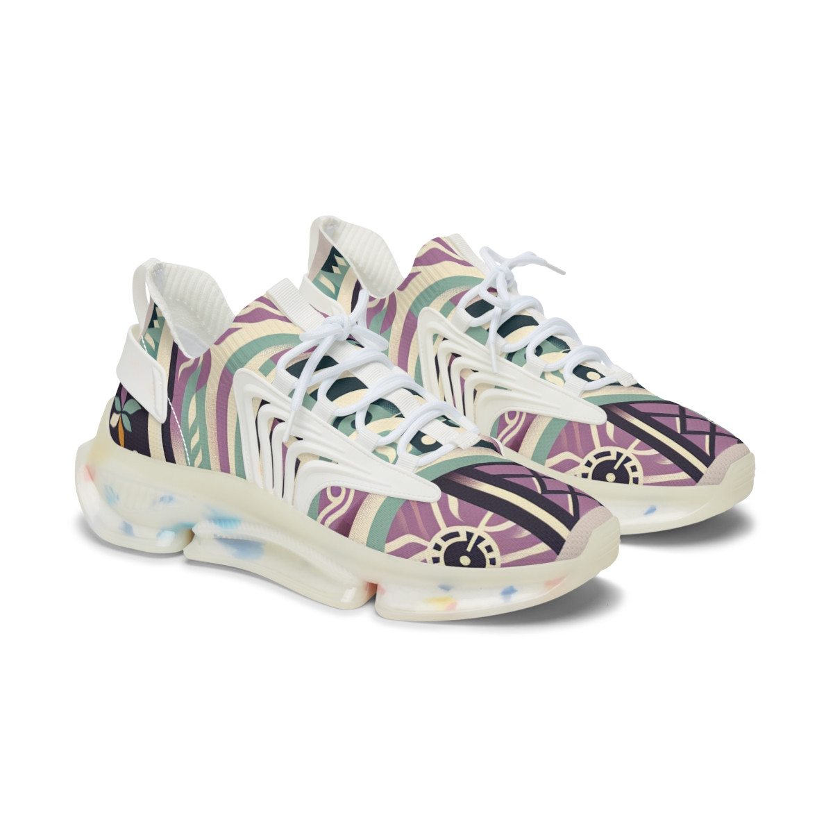 "AfroStride Kente Kicks" - Women's Mesh Sneaker