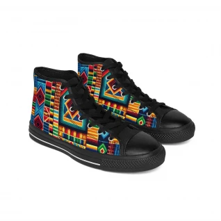 "AfroStride Kente Kicks" - Men's Classic Sneakers