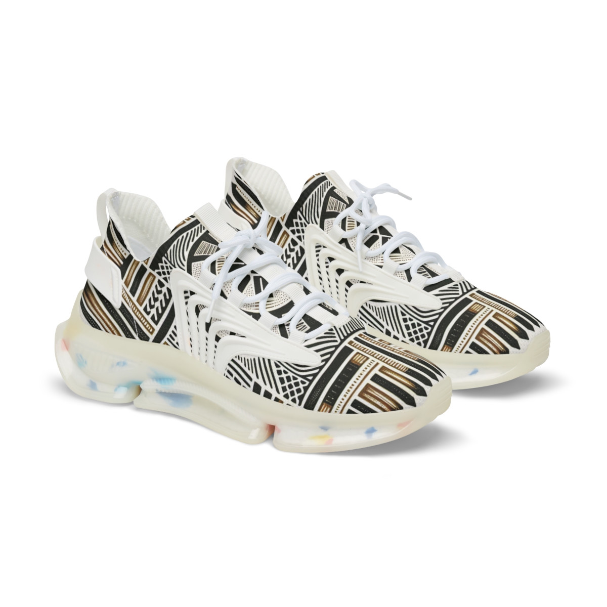 "Heritage Stride: Kente Tapestry Sneakers" - Men's Mesh Sneaker