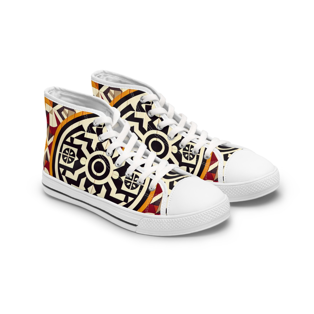 "AfroStride Kente Kicks" - Womn's High top Sneakers