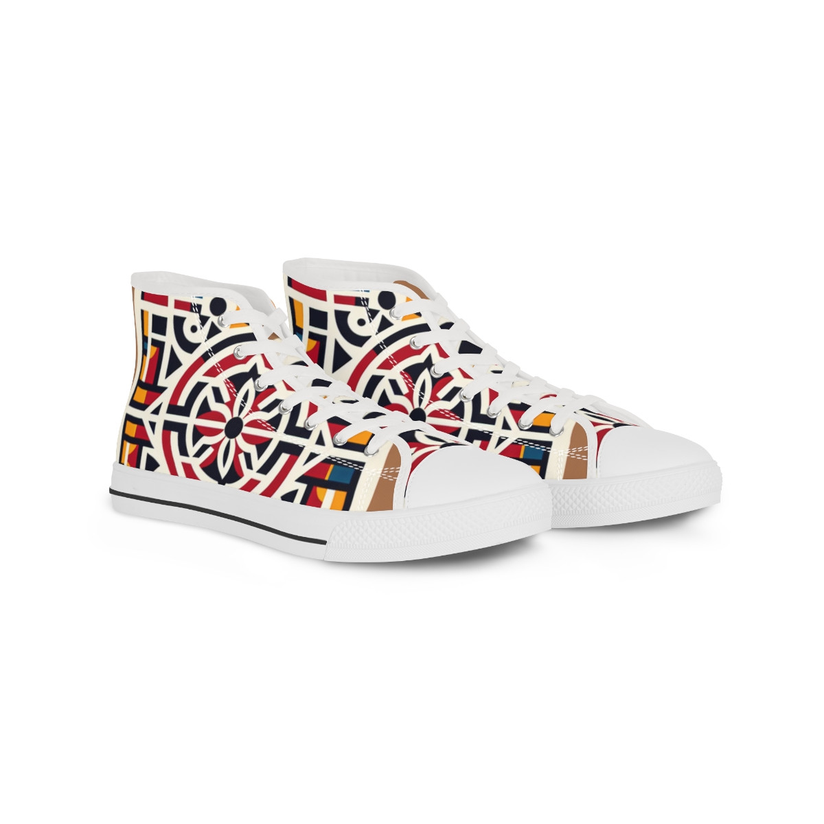 "AfroFusion Kente Kicks" - Men's High top Sneakers