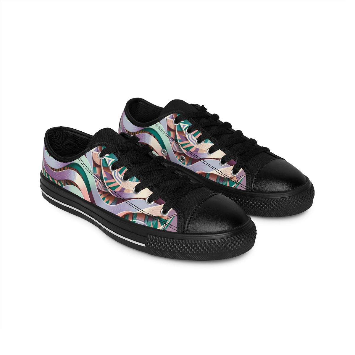 "AfroFusion Kente Kicks" - Women's Sneakers
