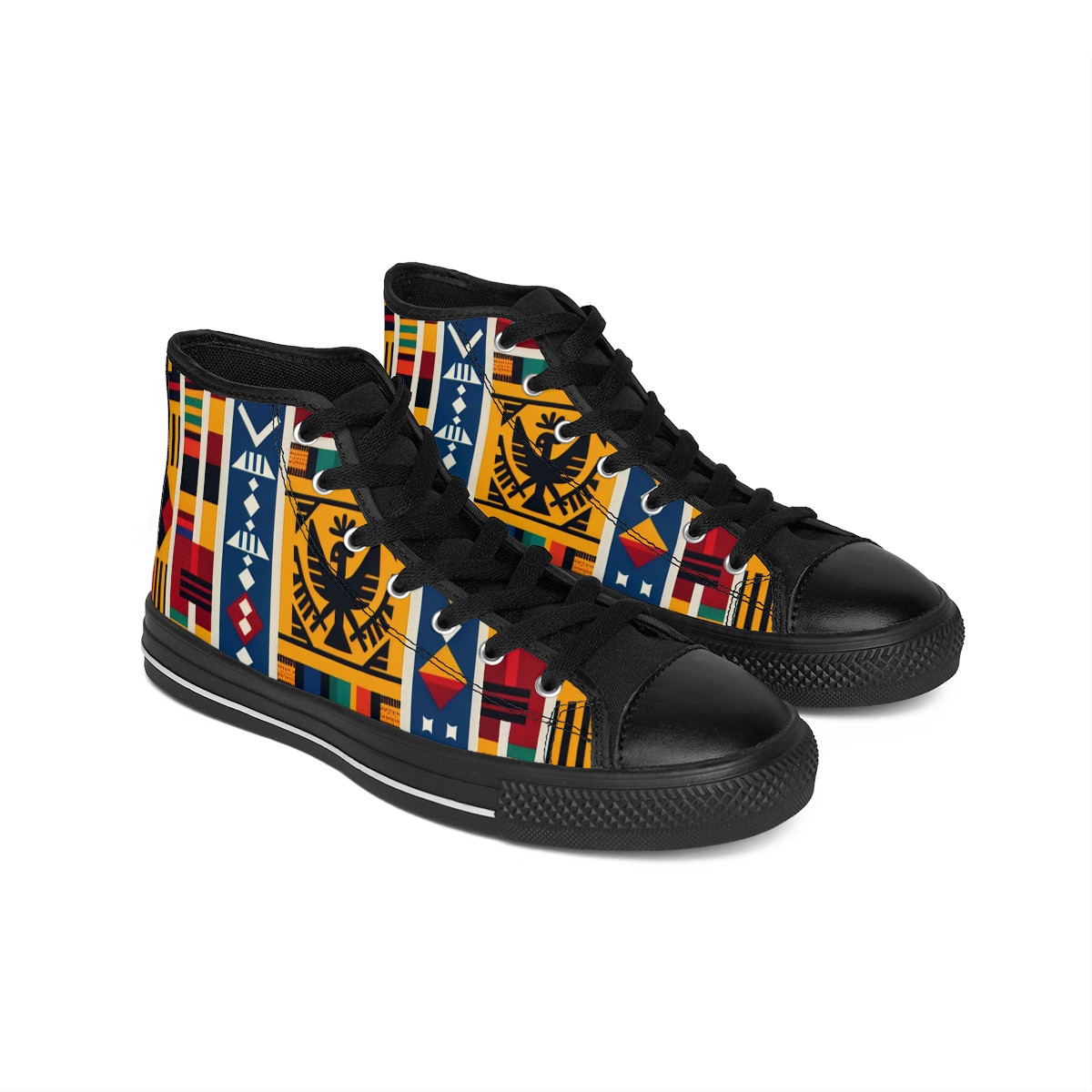 "AfroFusion Kente Kicks" - Men's Classic Sneakers
