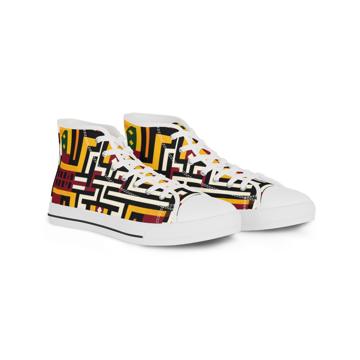 "KenteKicks: Afro Elle Sneakers" - Men's High top Sneakers