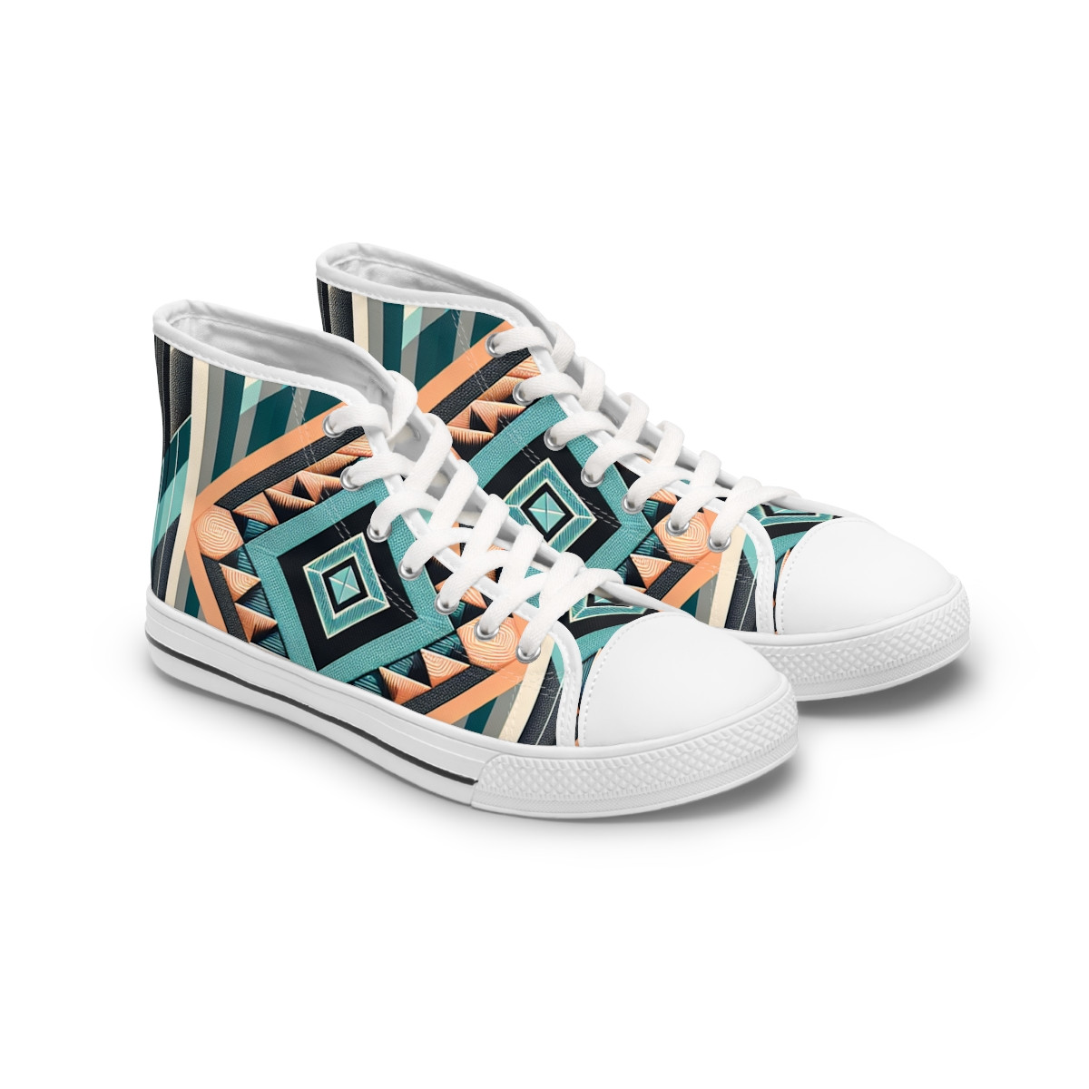 "AfroPulse Kente Kicks" - Womn's High top Sneakers