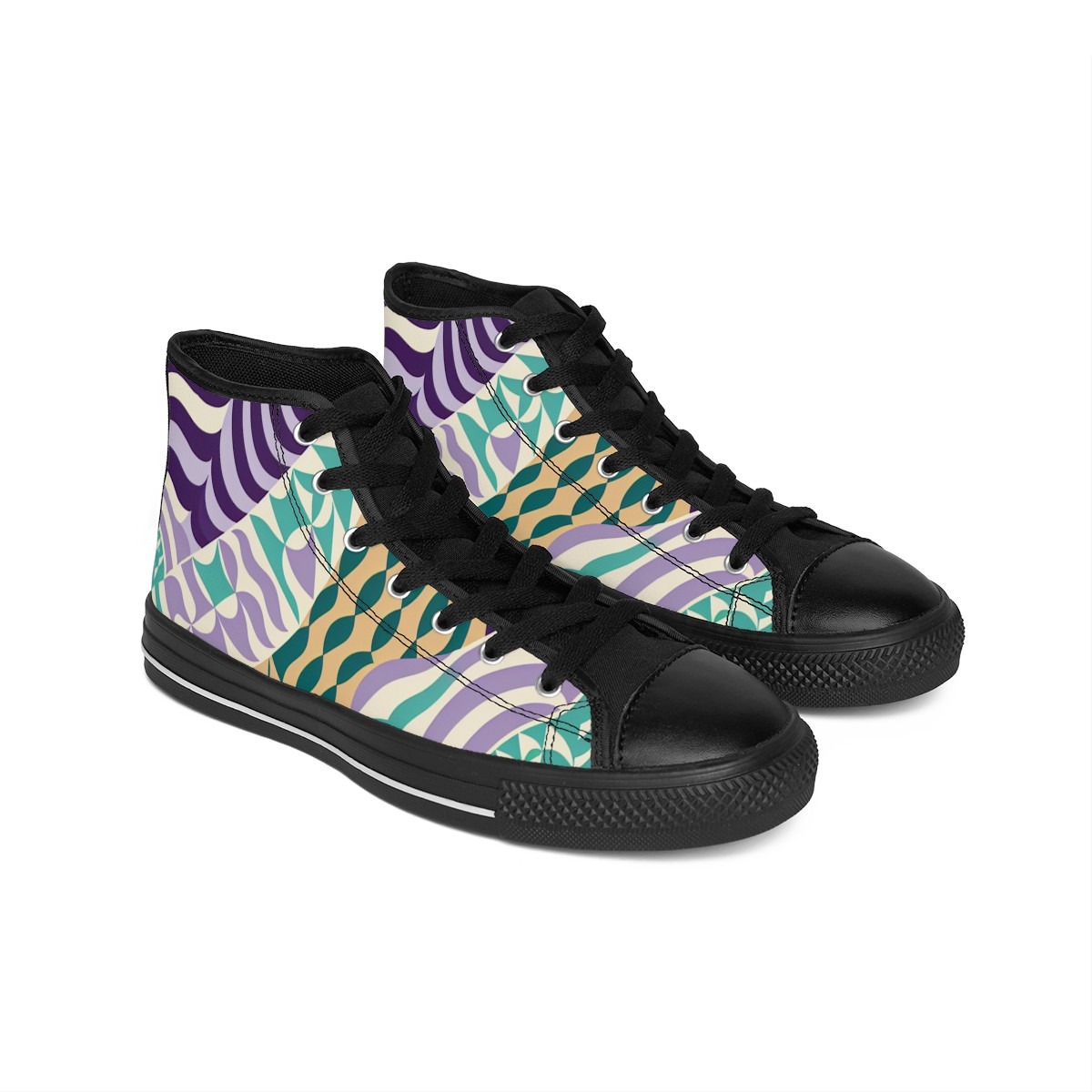 "AfroDynamix Kente Kicks" - Women's Classic Sneakers