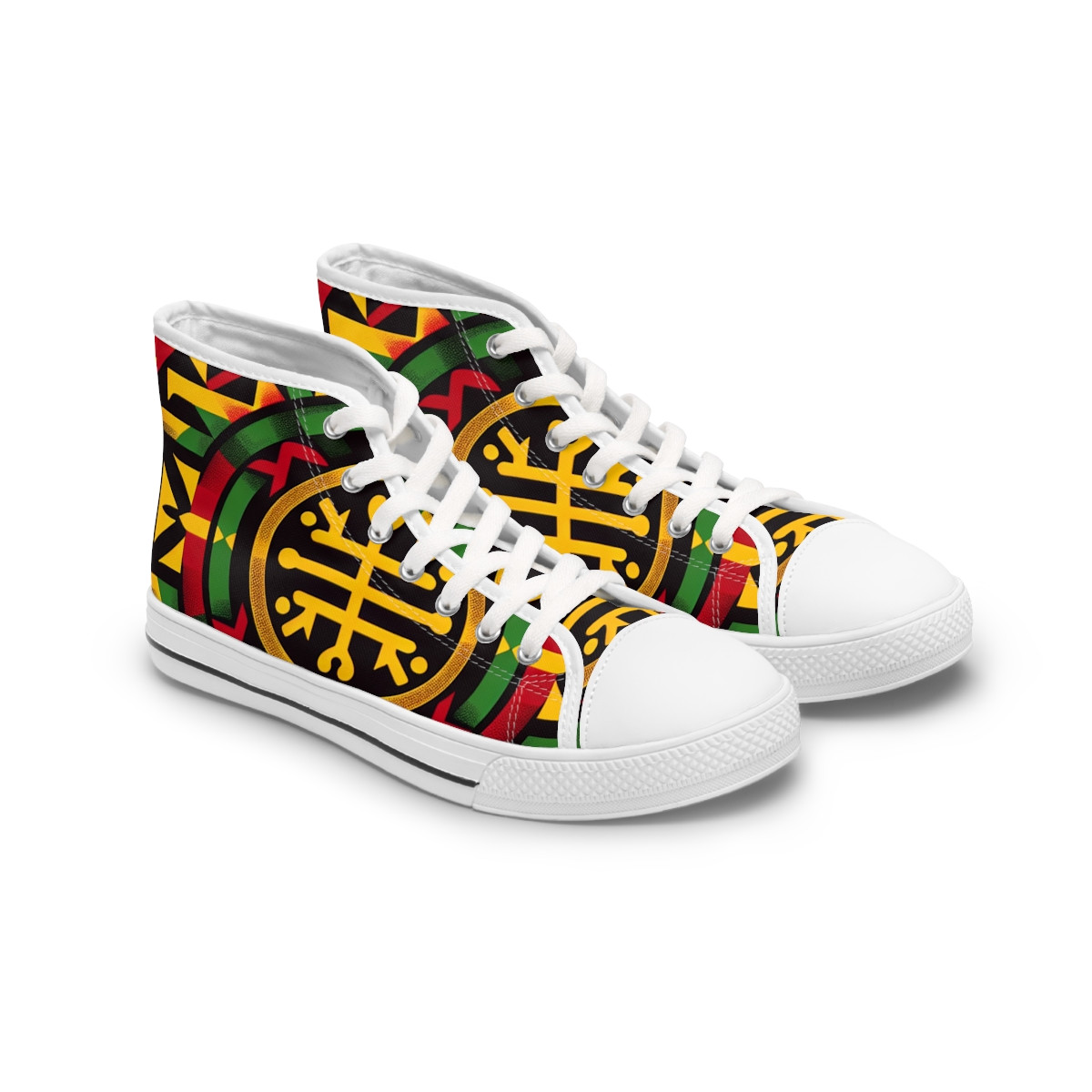 "Heritage Stride Kente Kicks" - Womn's High top Sneakers