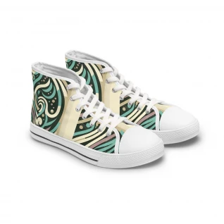 "Kente Kicks: Afro-Fusion Footwear" - Womn's High top Sneakers