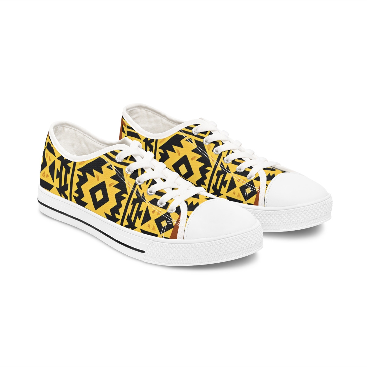 "AfroKicks Heritage Kente Sneakers" - Women's Lowtop Sneakers
