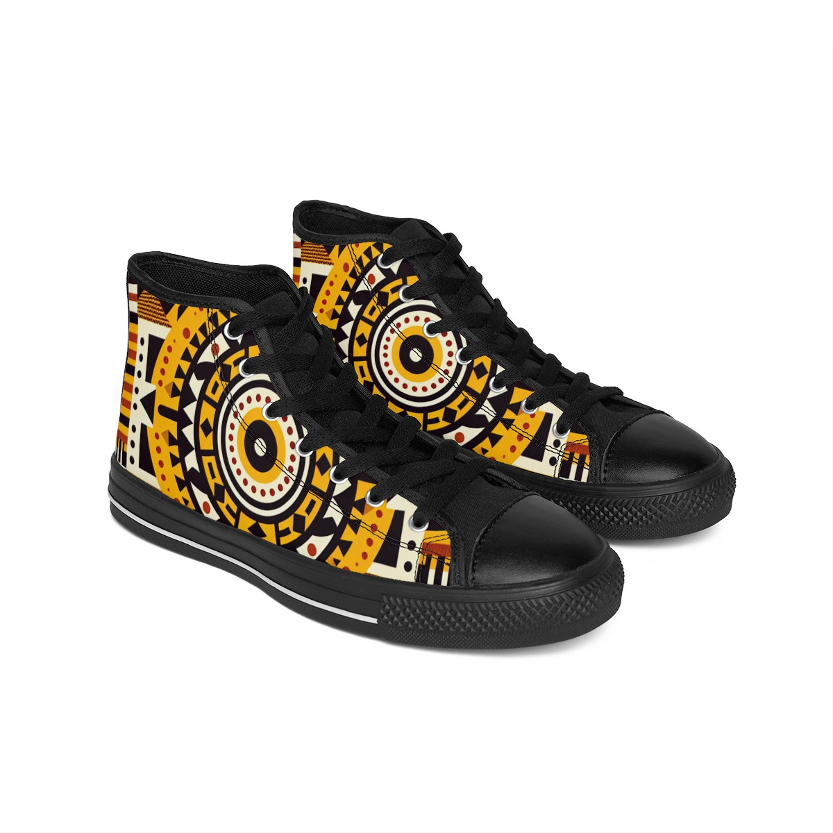 "Kente Kaleidoscope Kicks" - Women's Classic Sneakers