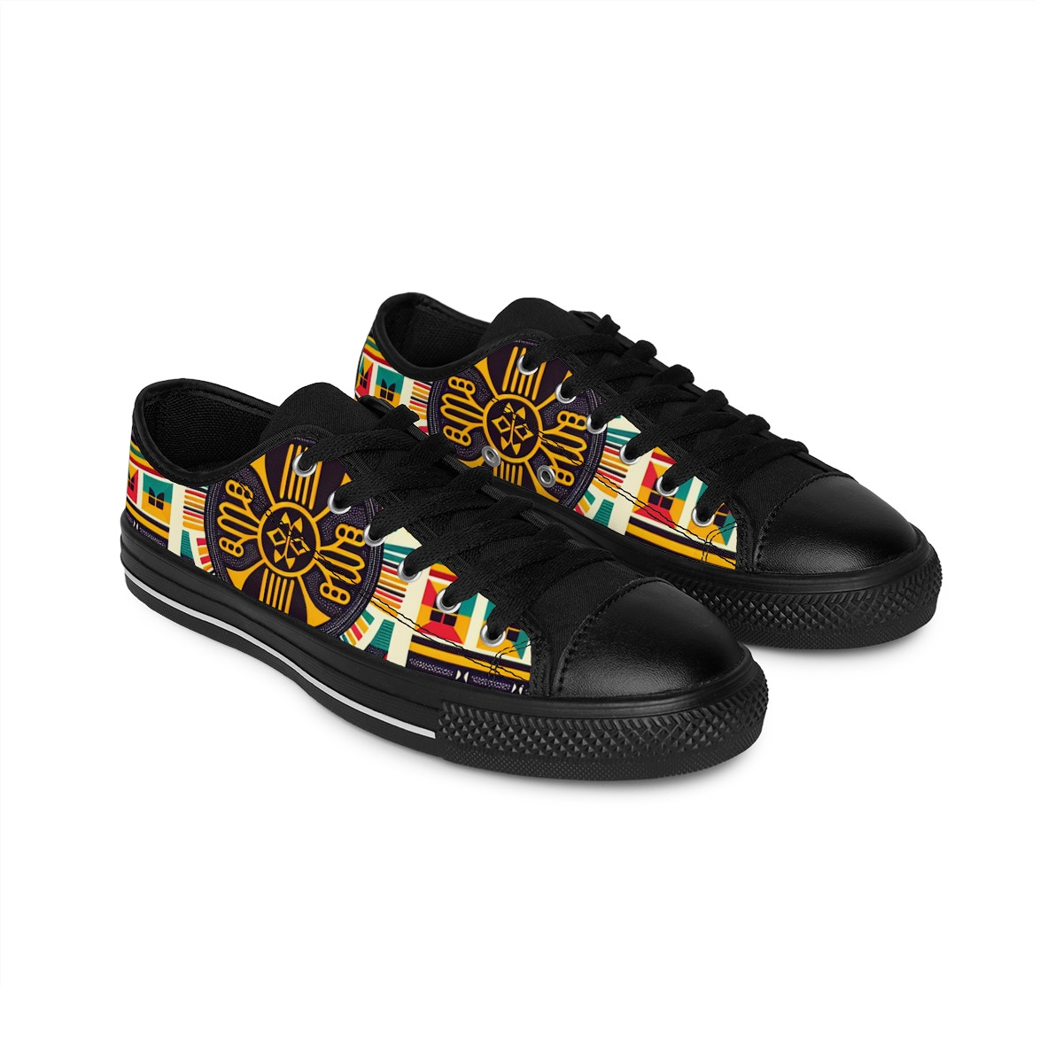 "AfroStride Kente Kicks" - Women's Sneakers