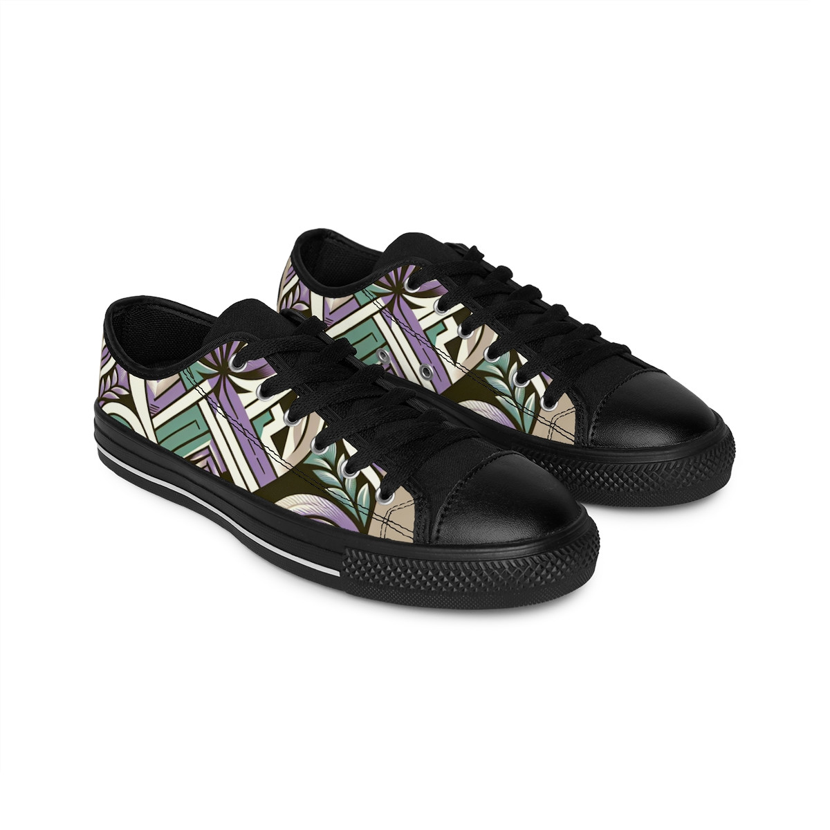 "AfroStylish Kente Kicks" - Women's Sneakers