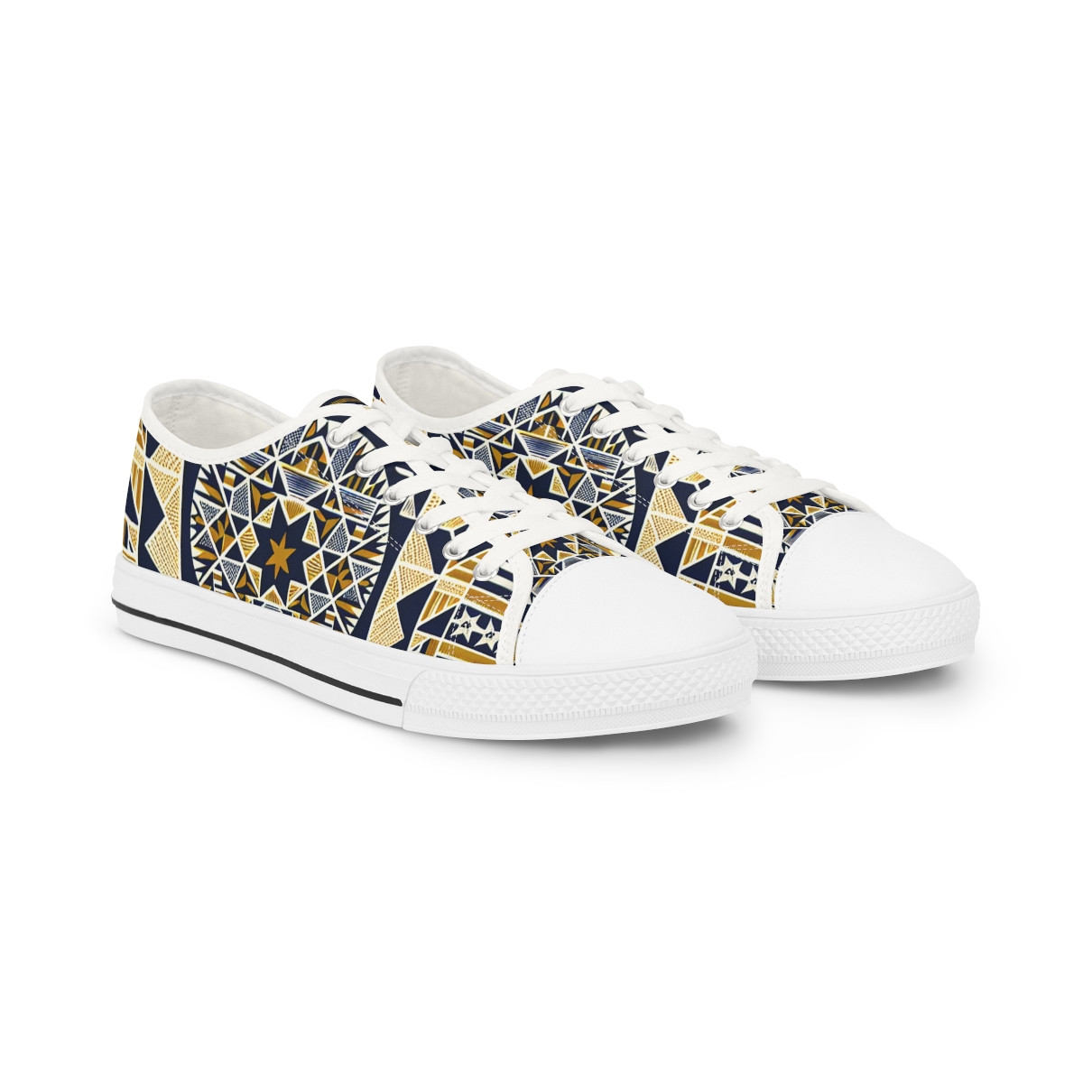 "Ashanti Groove Kente Kicks" - Men's Lowtop Sneakers