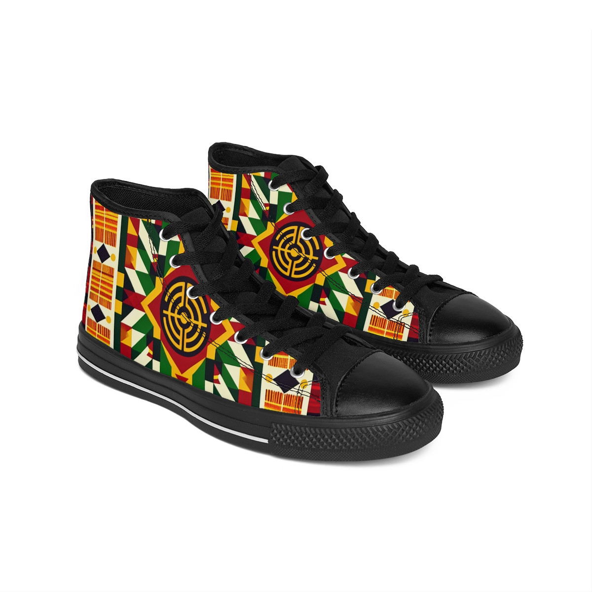 "AfroGlide Kente Kicks" - Women's Classic Sneakers
