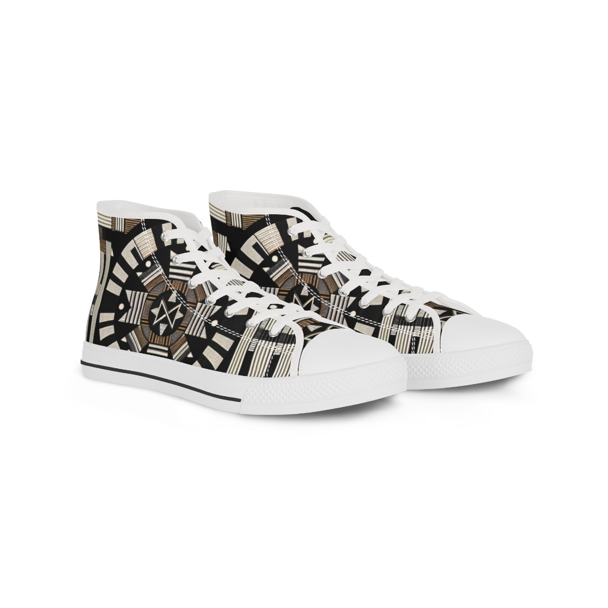 "Kente Kicks: AfroFusion Footwear" - Men's High top Sneakers