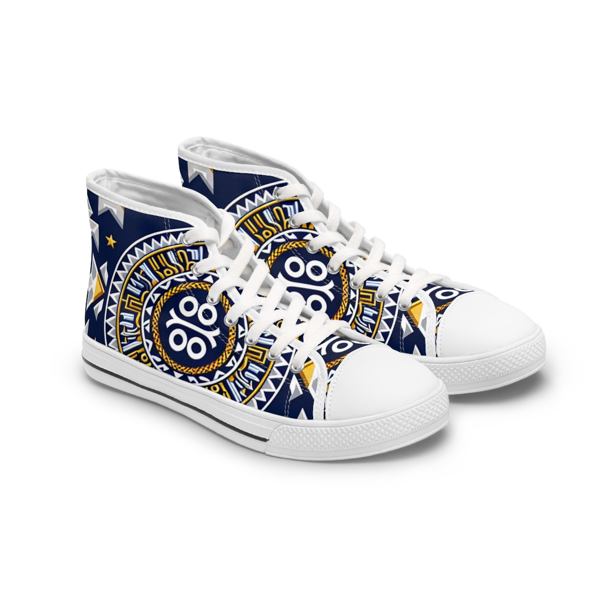 "KenteKicks: AfroFusion Footwear" - Womn's High top Sneakers