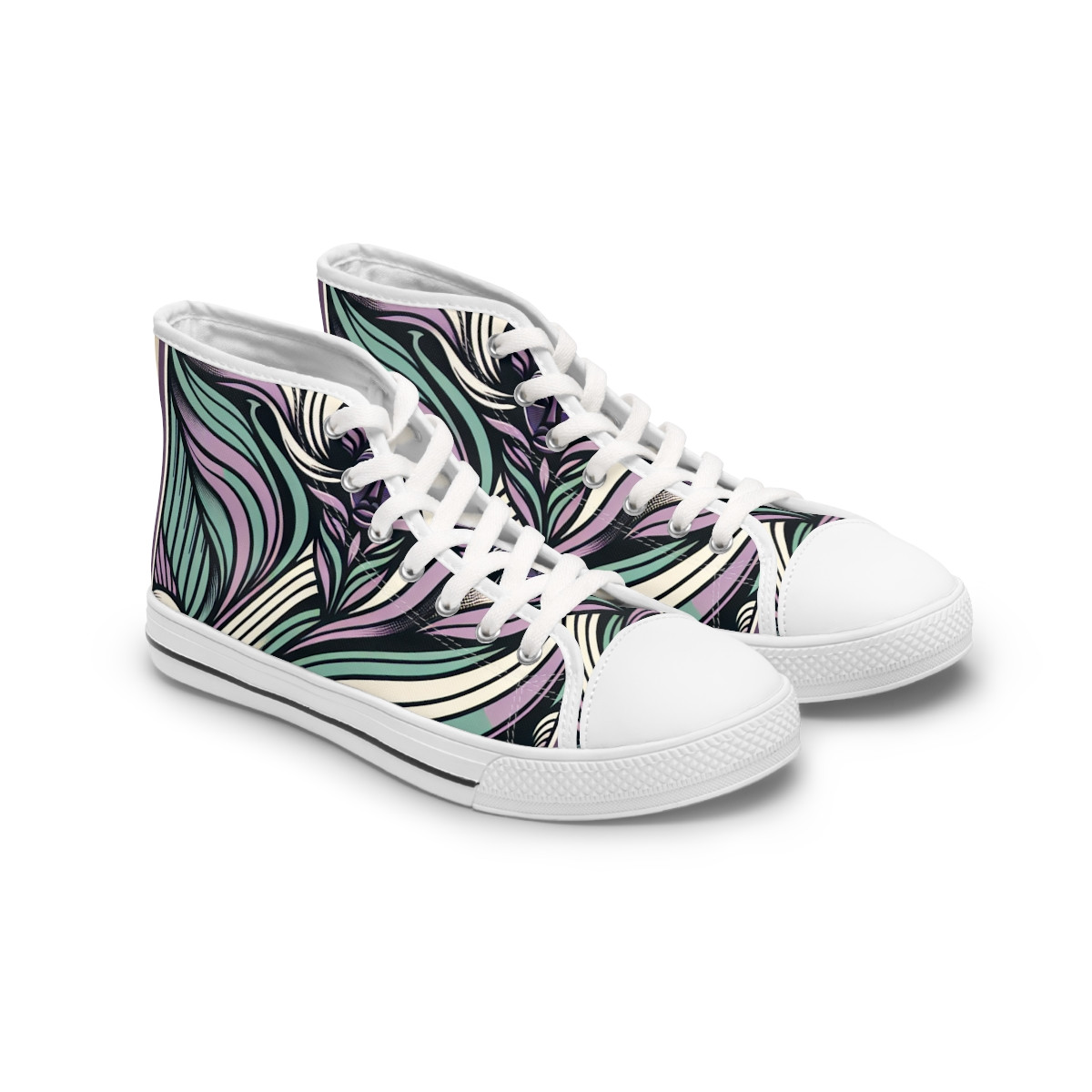 "AfroFusion Kente Kicks" - Womn's High top Sneakers