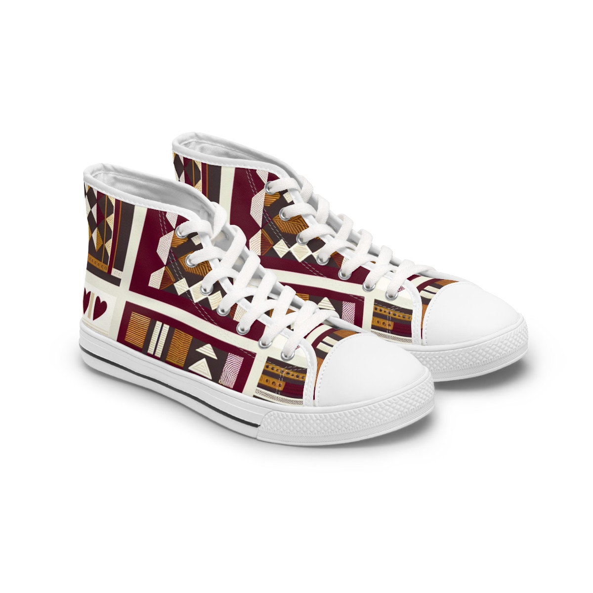 "AfroVibes Kente Kicks" - Womn's High top Sneakers
